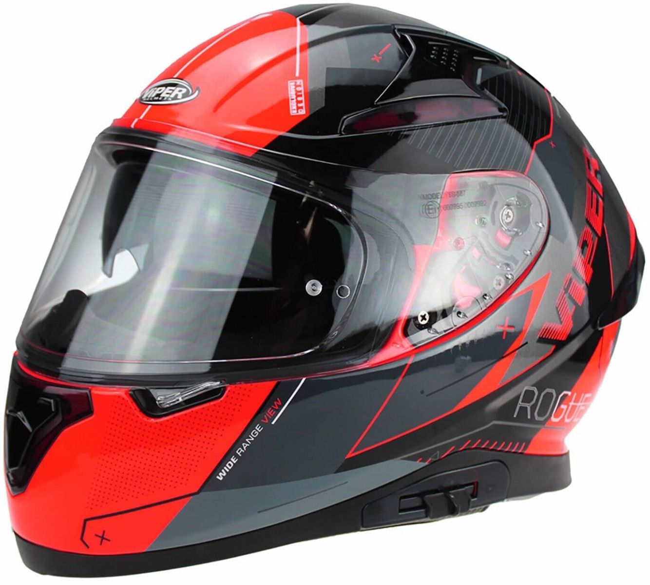 Viper RSV95 Rogue Shiny Full Face Motorcycle Helmet