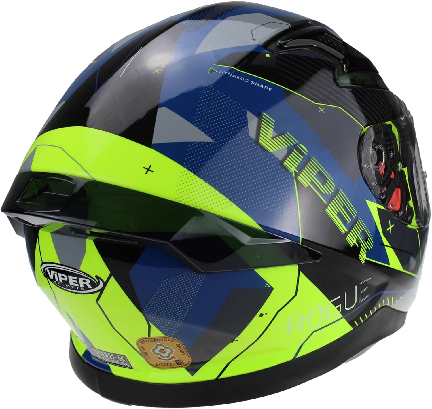 Viper RSV95 Rogue Shiny Full Face Motorcycle Helmet