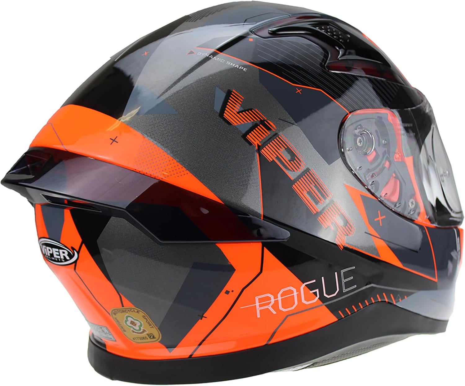 Viper RSV95 Rogue Shiny Full Face Motorcycle Helmet