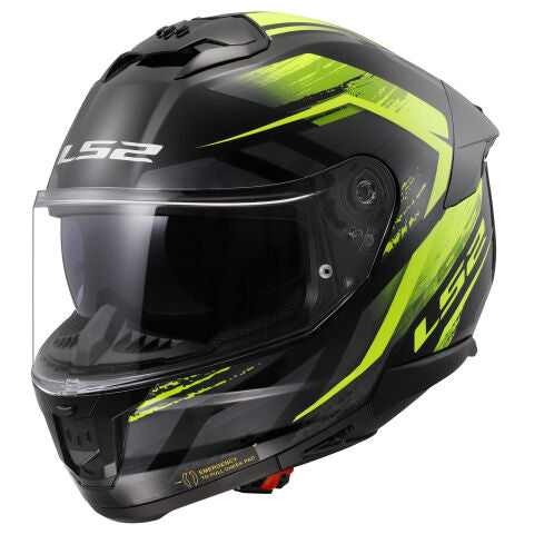 LS2 FF808 STREAM FULL FACE HELMETS  FURY BLACK H-V YELLOW-06 