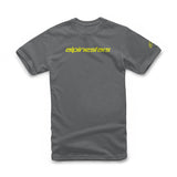 Alpinestars Linear Wordmark Tee Charcoal Fluo Yellow images