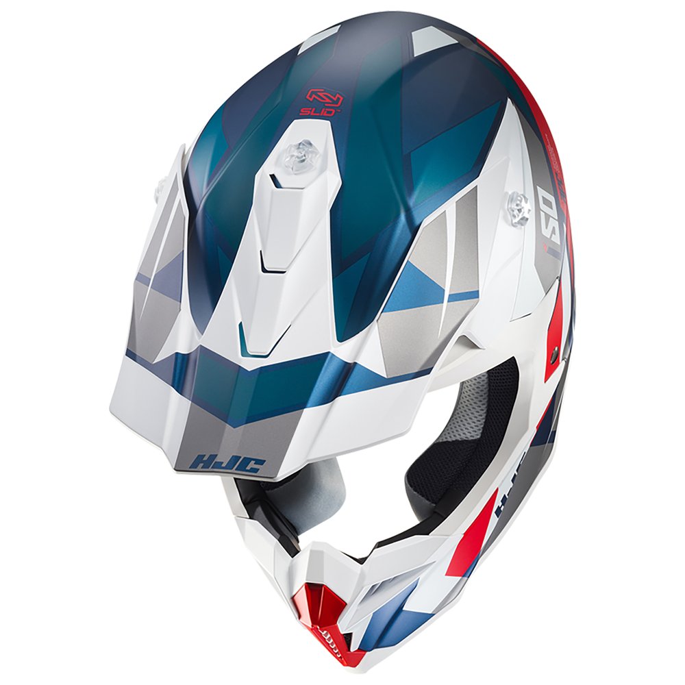 HJC I50 Vanish MC21SF White Blue Red Mx Enduro Motorbike Helmet - MaximomotoUK