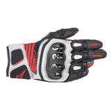 Alpinestars Carbon v2 Motorcycle Gloves White Red - MaximomotoUK