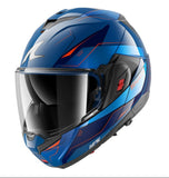 SHARK OXO MEKARIUM Motorcycle Helmet Blue Chrome Orange