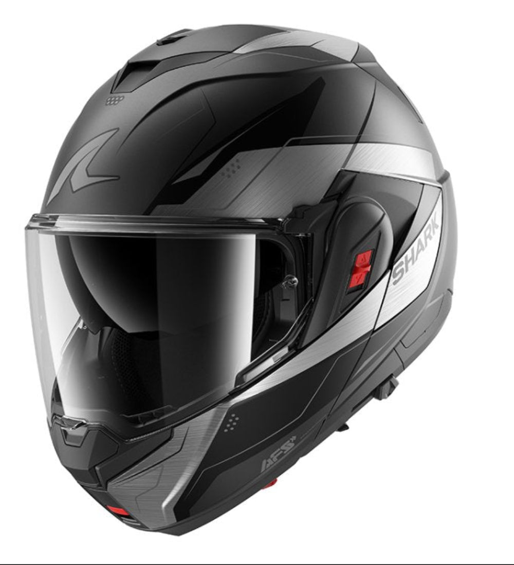 SHARK OXO MEKARIUM MOTORCYCLE HELMET MAT ANTHRA CHROME BLACK