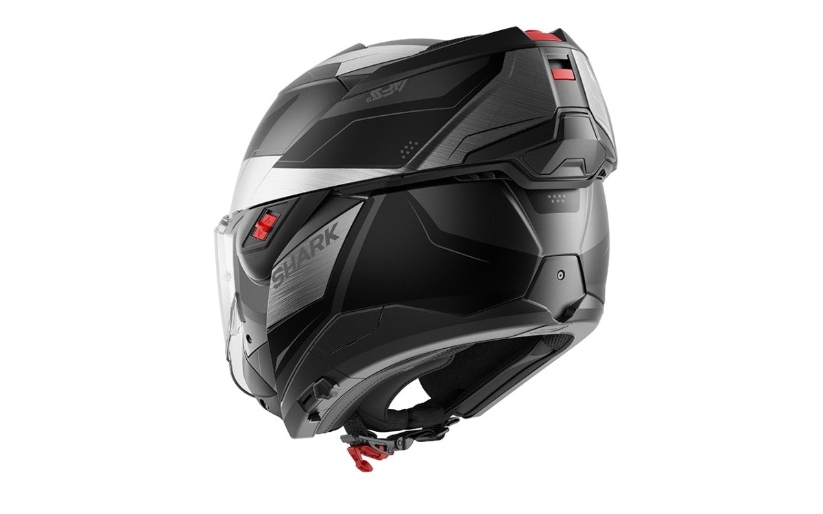 SHARK OXO MEKARIUM MOTORCYCLE HELMET MAT ANTHRA CHROME BLACK