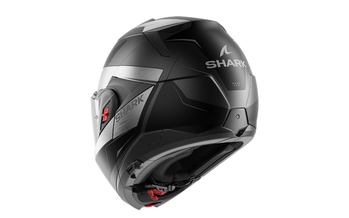 SHARK OXO MEKARIUM MOTORCYCLE HELMET MAT ANTHRA CHROME BLACK