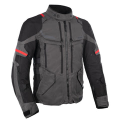 Oxford Rockland Men's Motorcycle Jacket Charcoal Black Red 
