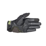 Alpinestars Halo Leather Motorcycle Gloves Forest Black Yellow Fluo - MaximomotoUK