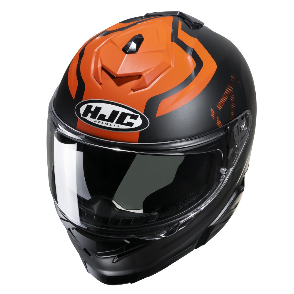 HJC I71 Enta MC7SF Orange Full Face Safety Motorcycle Helmet top view - MaximomotoUK