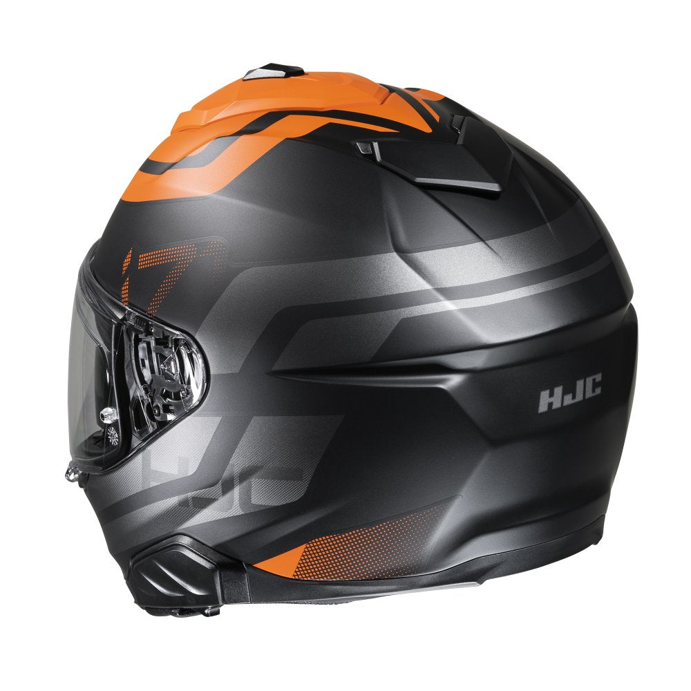 HJC I71 Enta MC7SF Orange Full Face Safety Motorcycle Helmet back - MaximomotoUK