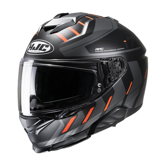 HJC i71 Simo MC6HSF Orange Motorbike Racing Full Face Helmet side view