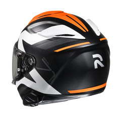 HJC RPHA 71 Pinna MC7SF Motorbike Rider On Road Full face helmet Orange back view