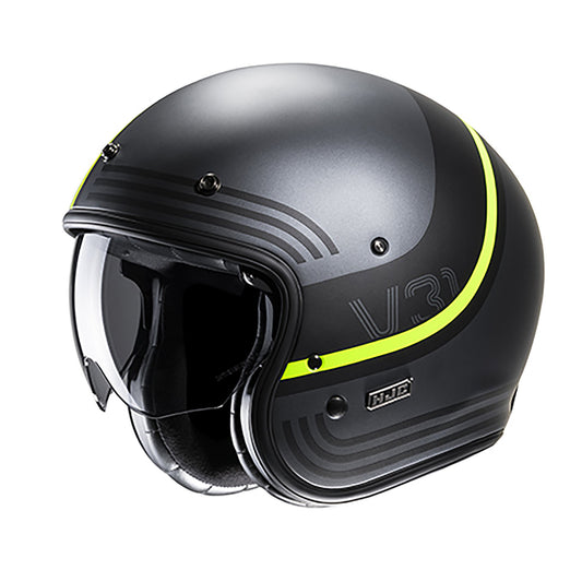 HJC V31 Byron MC3HSF Yellow Open Face Motorbike Helmet 