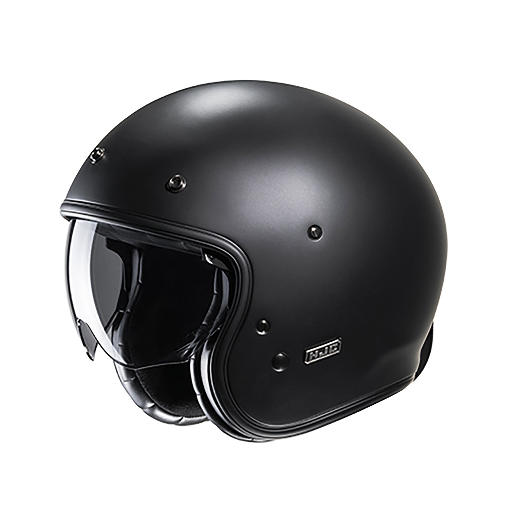 HJC V31 Matt Black Retro Style Open Face Motorbike Helmet - MaximomotoUK