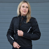 Oxford Iota 1.0 Women's Jacket Tech Black & White Stylish & Protective Riding Gear 