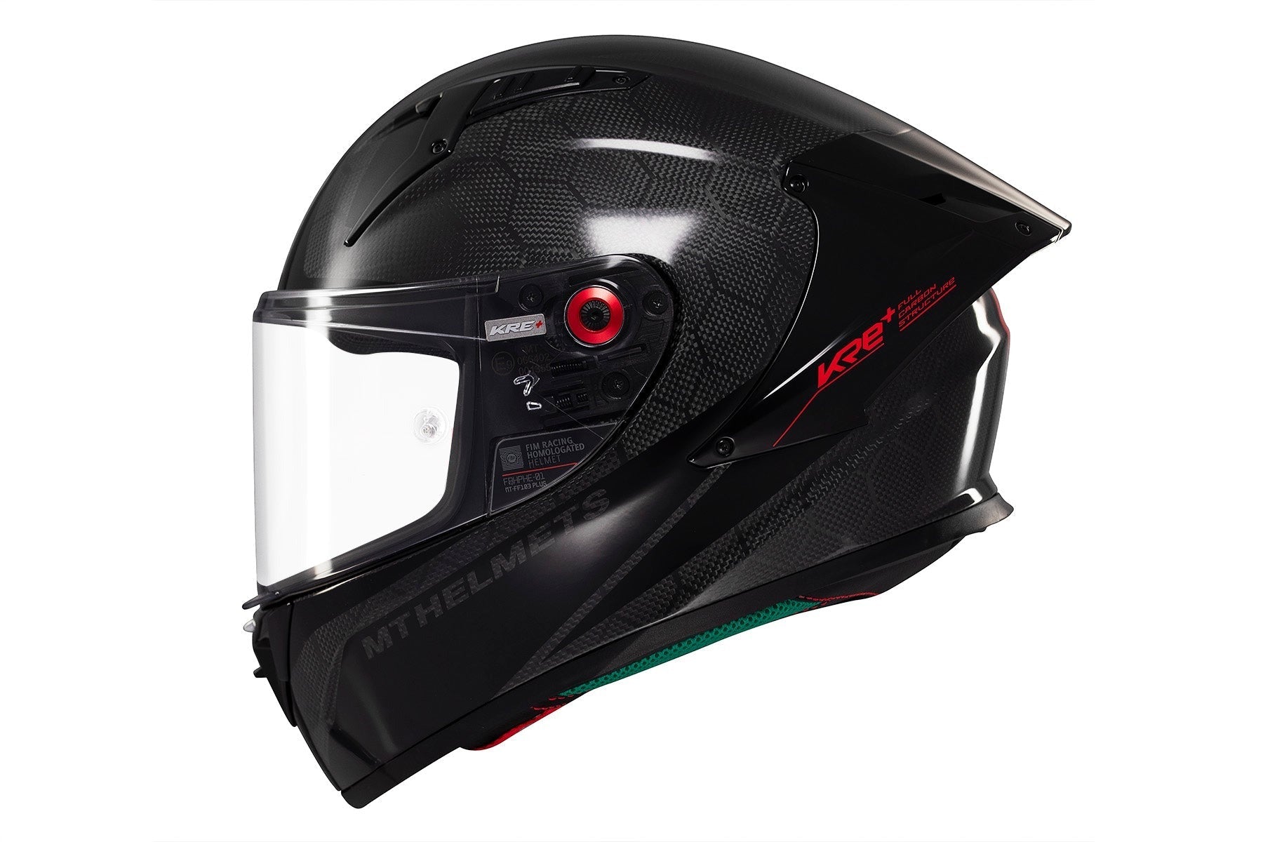  MT KRE+ S Solid A11 Glossy Carbon Full Face Motorcycle Helmet - SECURTEX MOTOR SL (t/a MaximoMoto)