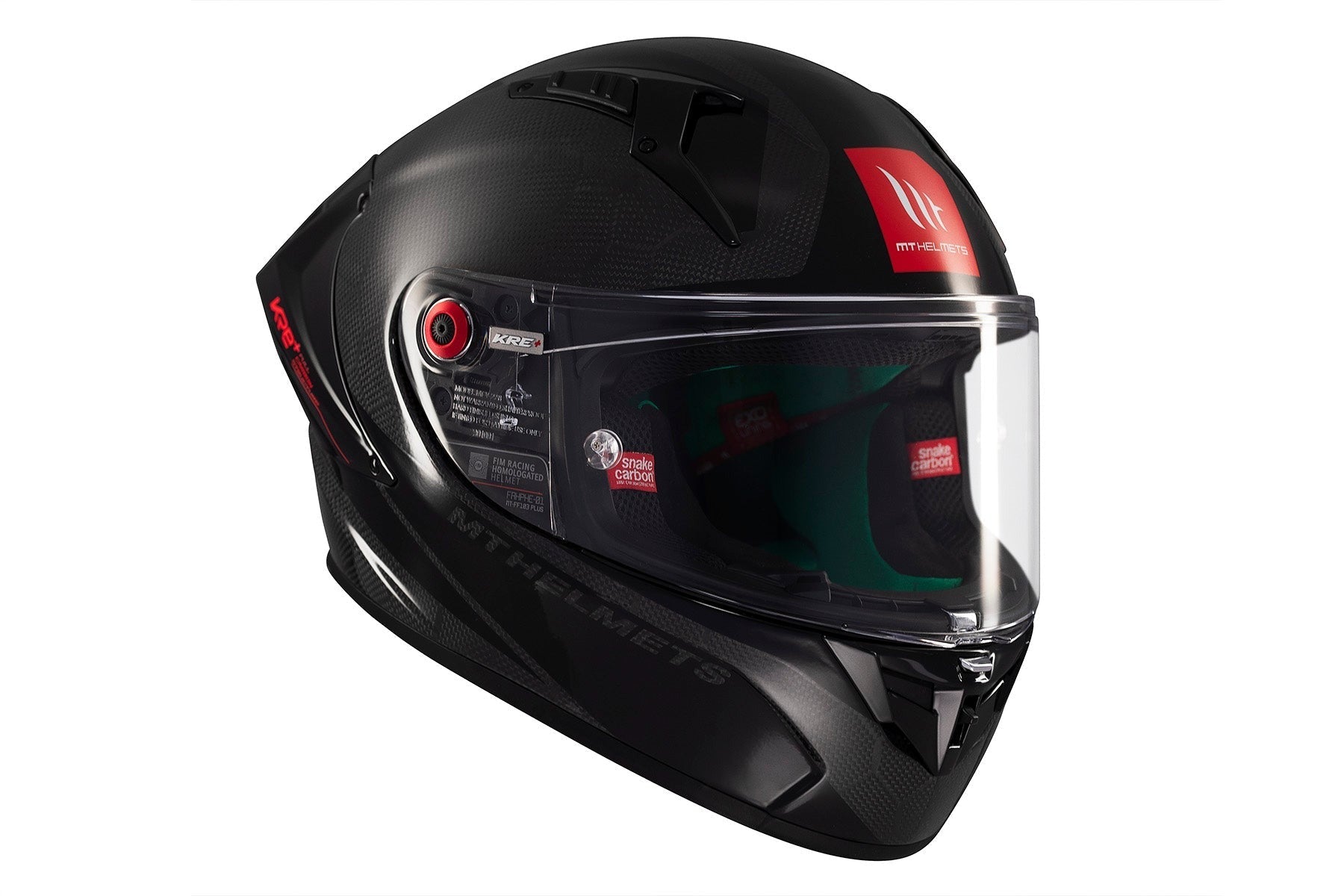  MT KRE+ S Solid A11 Glossy Carbon Full Face Motorcycle Helmet - SECURTEX MOTOR SL (t/a MaximoMoto)