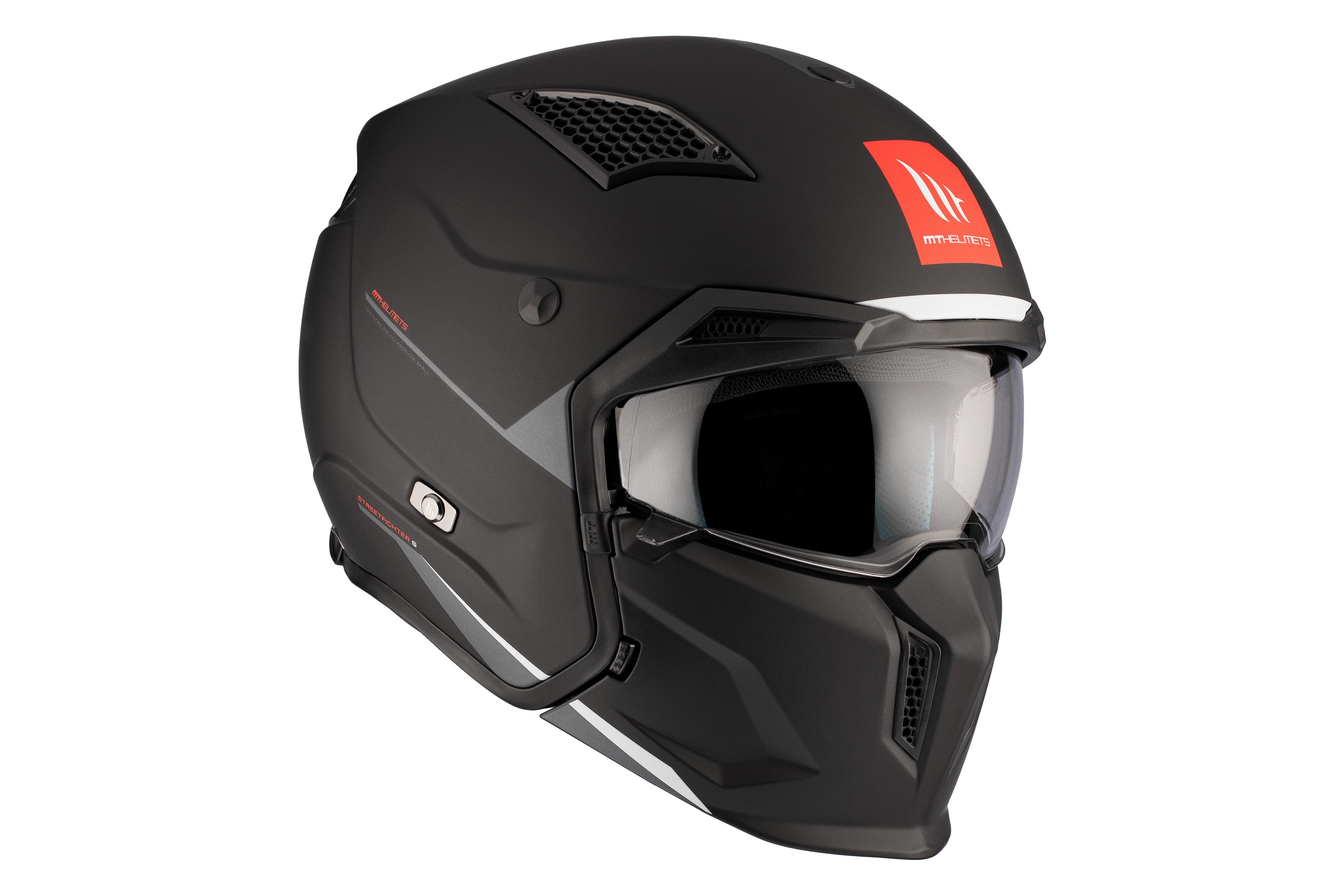 MT Streetfighter S SV Solid A1 Open Face Modular Motorcycle Helmet