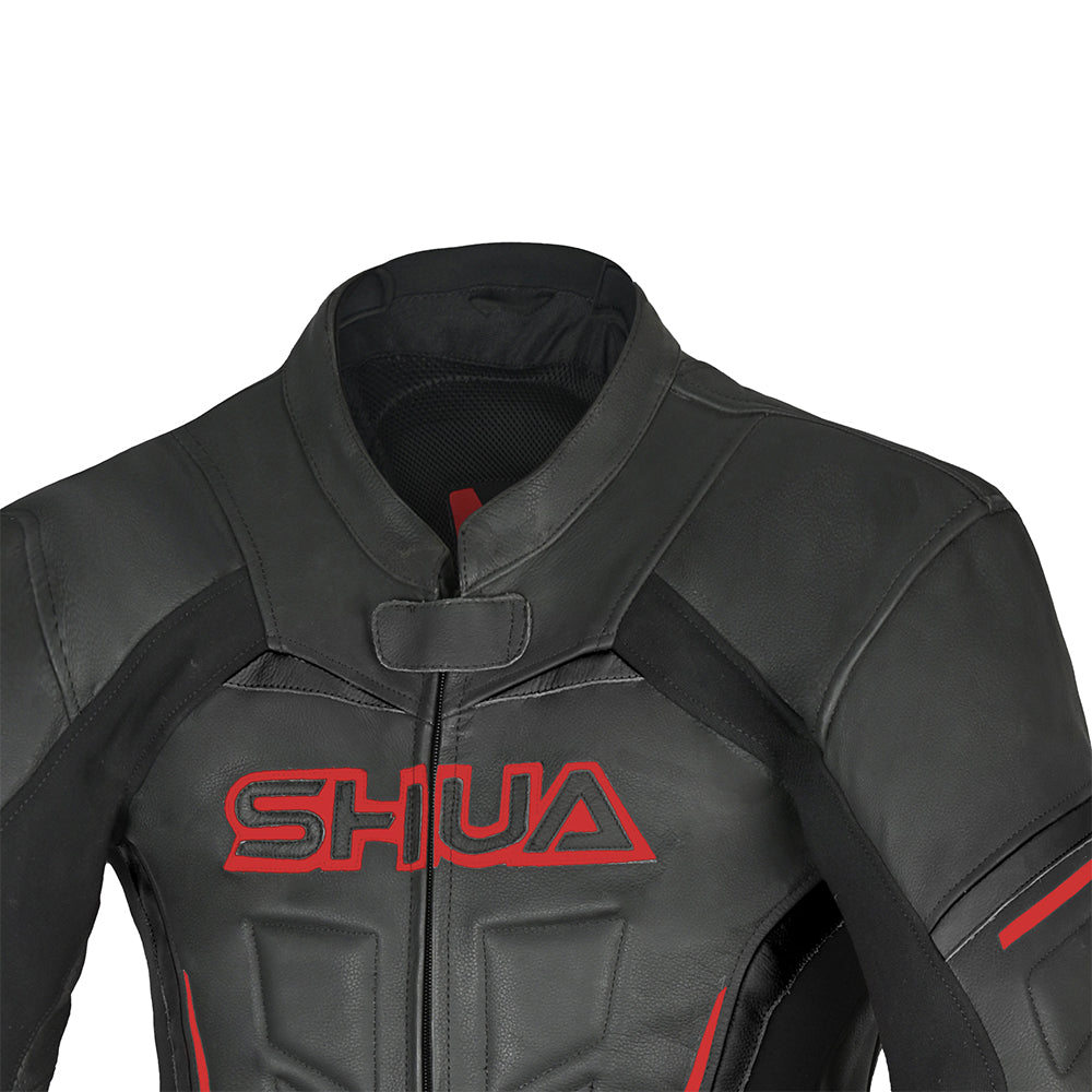 SHUA Infinity 2.0 - 1 PC Motorcycle Racing Leather Suit - Black Red