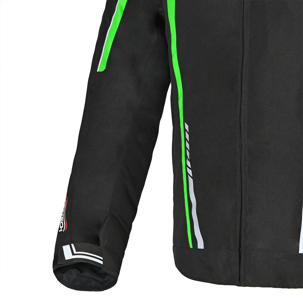 R-TECH Marshal Winter Motorcycle Textile Jacket Black Green