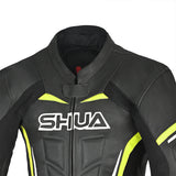 SHUA Infinity 1 PC Motorcycle Racing Leather Suit Black Yellow Flouro