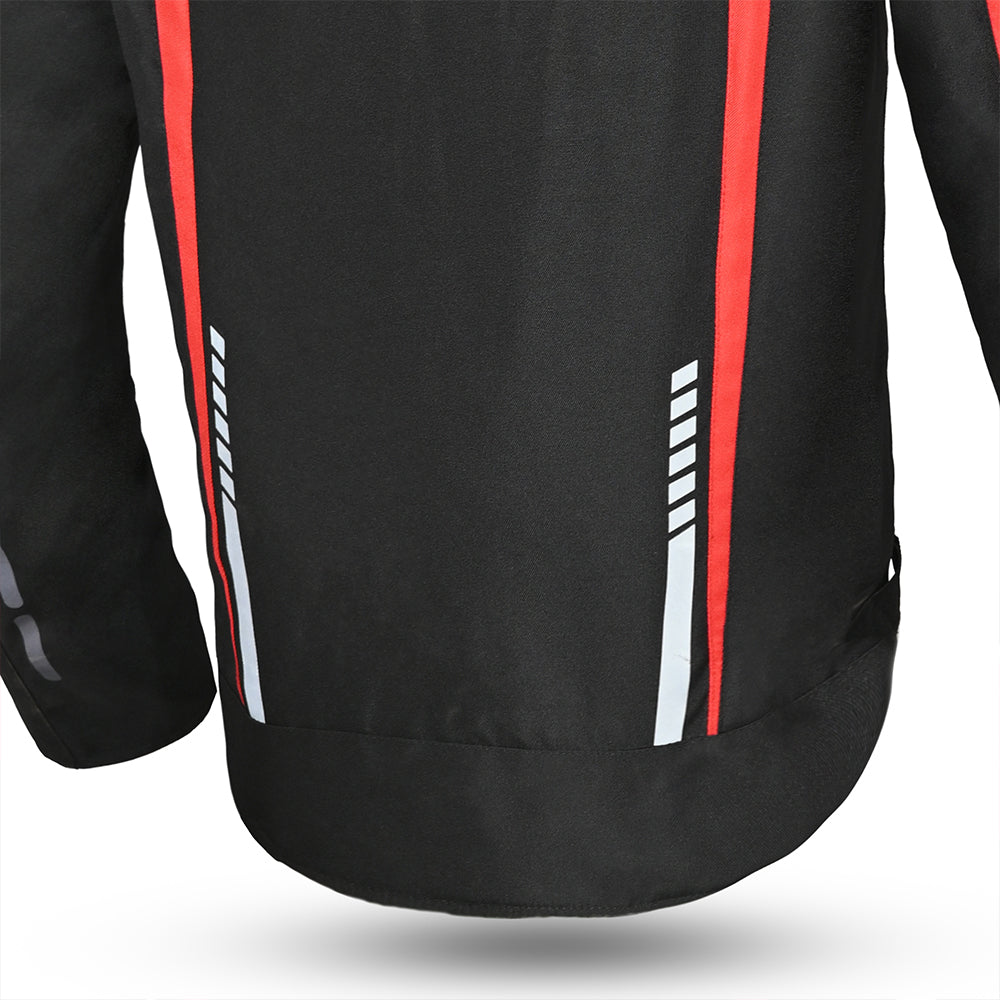 R-TECH Marshal Men Motorcycle Textile Jacket Black Red