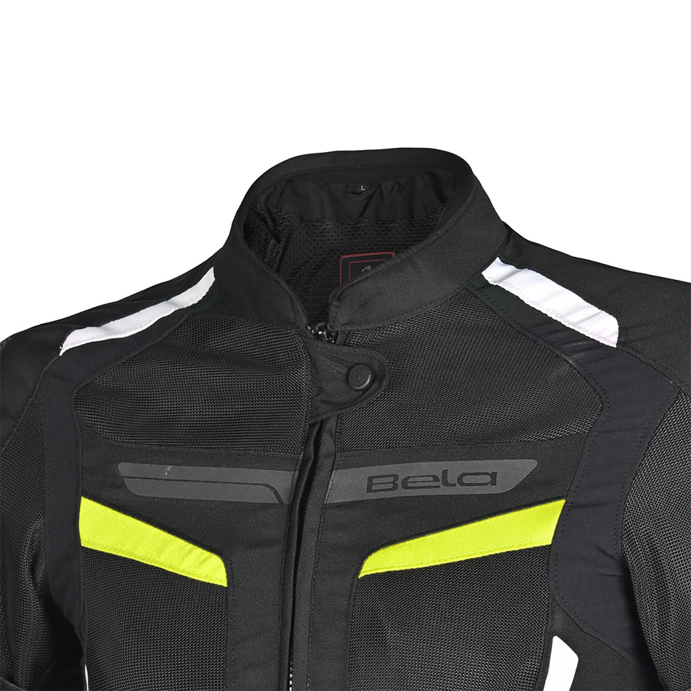 Bela Sprinter Men Motorcycle Textile Jacket Black/Yellow Fluro