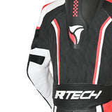 R Tech Hawk 1PC Motorcycle Racing Suit Black White Red 