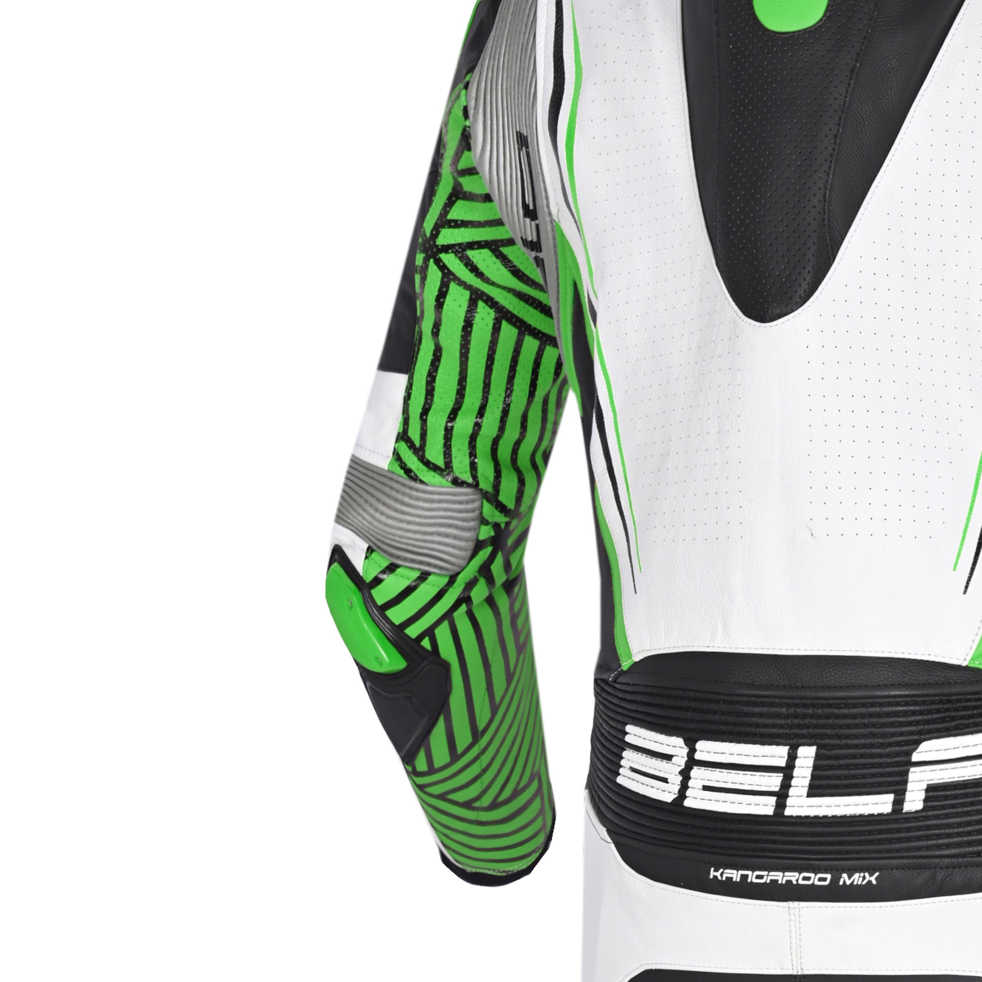 BELA North Star 1 PC Motorcycle Suit White Black Green