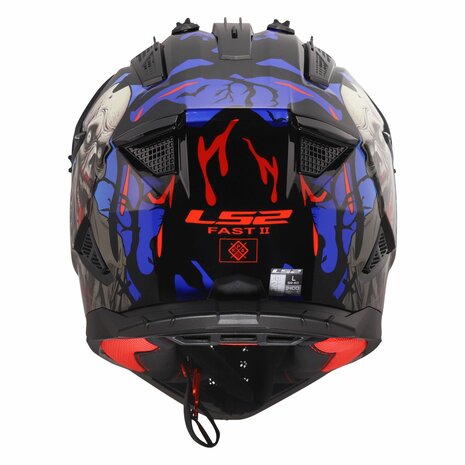 LS2 MX708 FAST II ZOMBIE II MOTOCROSS HELMET BLACK RED BLUE