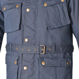 BELA Tactical Wax Cotton Urban Jacket Navy Blue close up