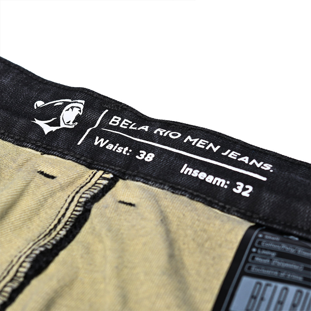 BELA RIO PANTALON DE HOMBRE DENIM JEANS 32L NEGRO 