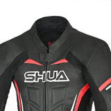 SHUA Infinity - 1 PC Motorcycle Racing Leather Suit - Black Red 