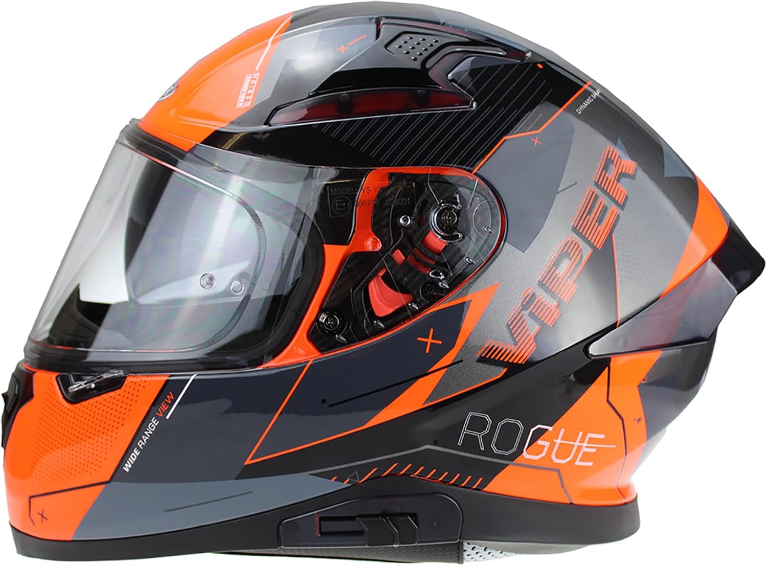 Viper RSV95 Rogue Shiny Full Face Motorcycle Helmet