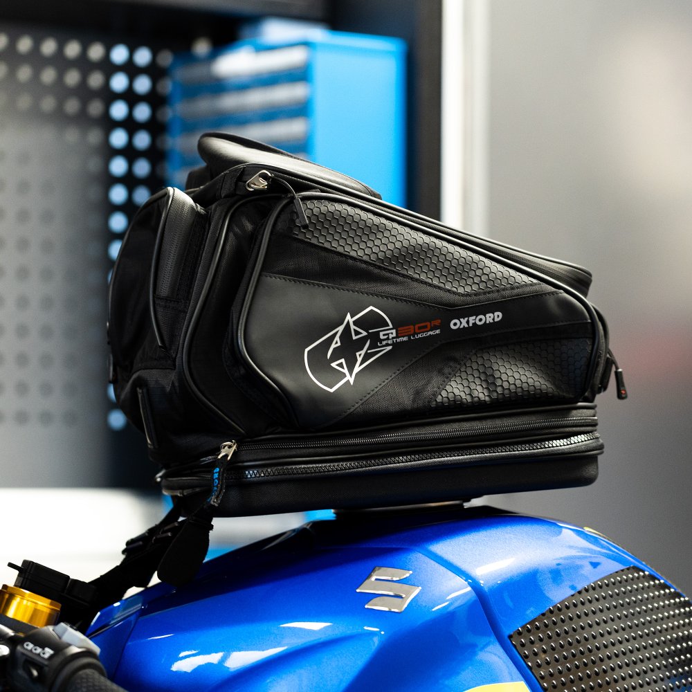 Oxford Q30R QR Tank Bag Black Motorcycle Gear - MaximomotoUK