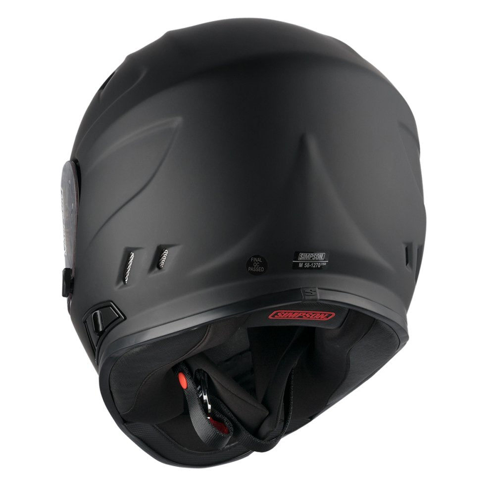 Simpson Venom Solid Matt Black Full Face Motorcycle Helmet 