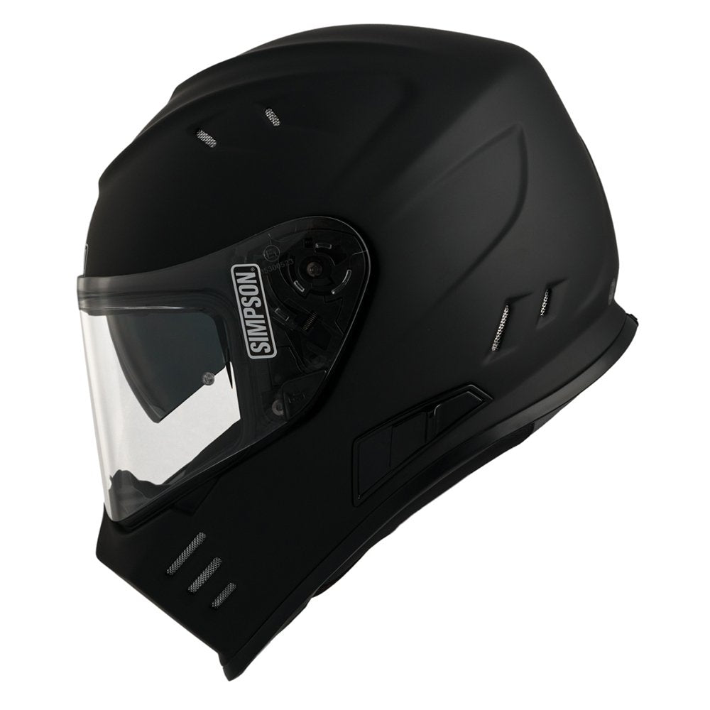 Simpson Venom Solid Matt Black Full Face Motorcycle Helmet 