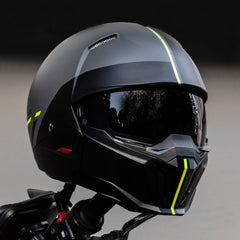 HJC I20 Batol MC3HSF Open Face Grey Yellow Motorbike Helmet 