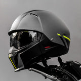 HJC I20 Batol MC3HSF Open Face Grey Yellow Motorbike Helmet 