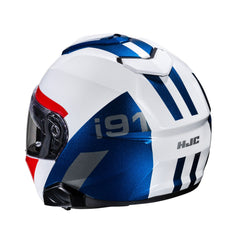 HJC I91 Bina MC21 White Blue Red Flip Up Motorbike Helmet - MaximomotoUK