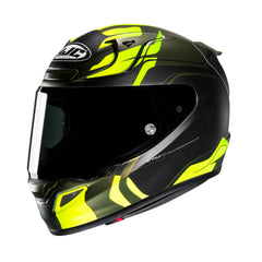 HJC RPHA 12 Lawin MC4SF Motorbike Rider Full face Helmet Fluo Green side view - MaximomotoUK