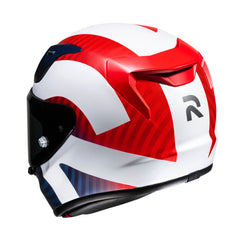 HJC RPHA 12 Ottin MC21SF Motorcycle Adventure Full face Helmet Red White Blue back - MaximomotoUK