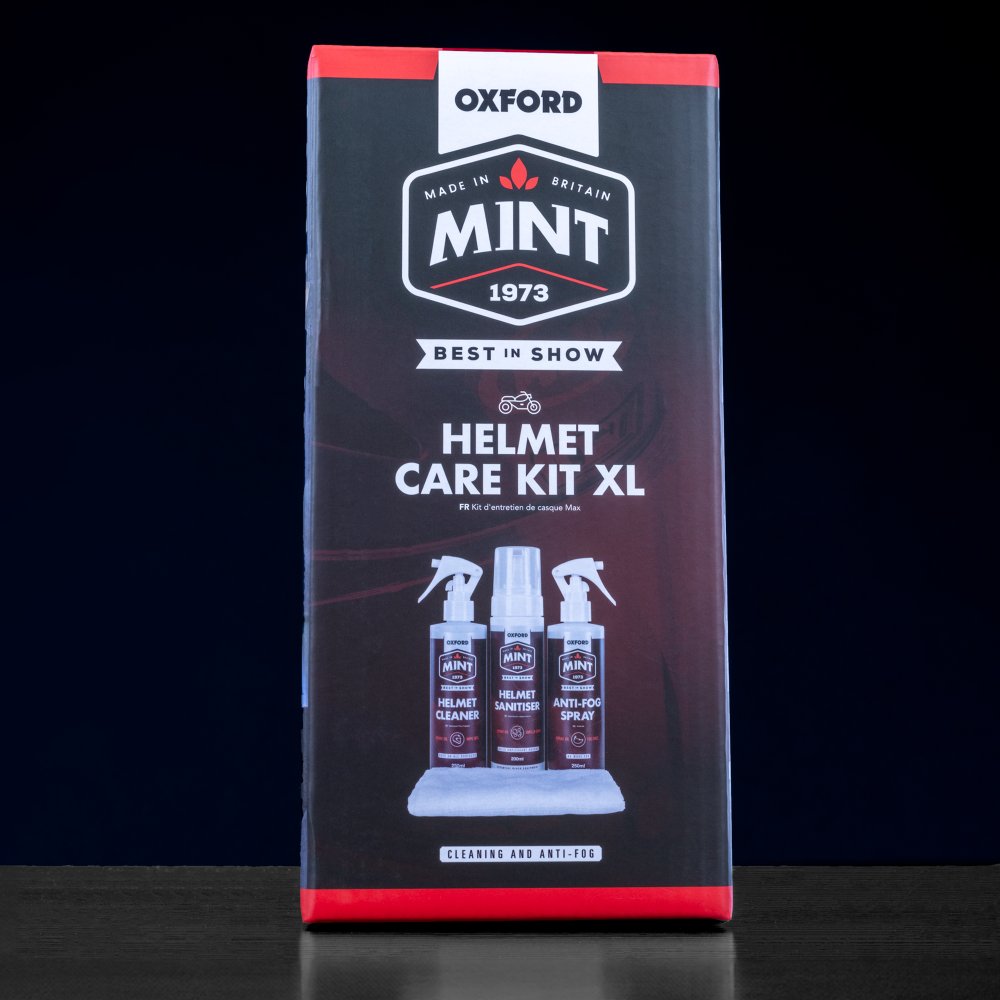 Oxford Mint Motorcycle Helmet Care Kit XL Clean and Fog Free images