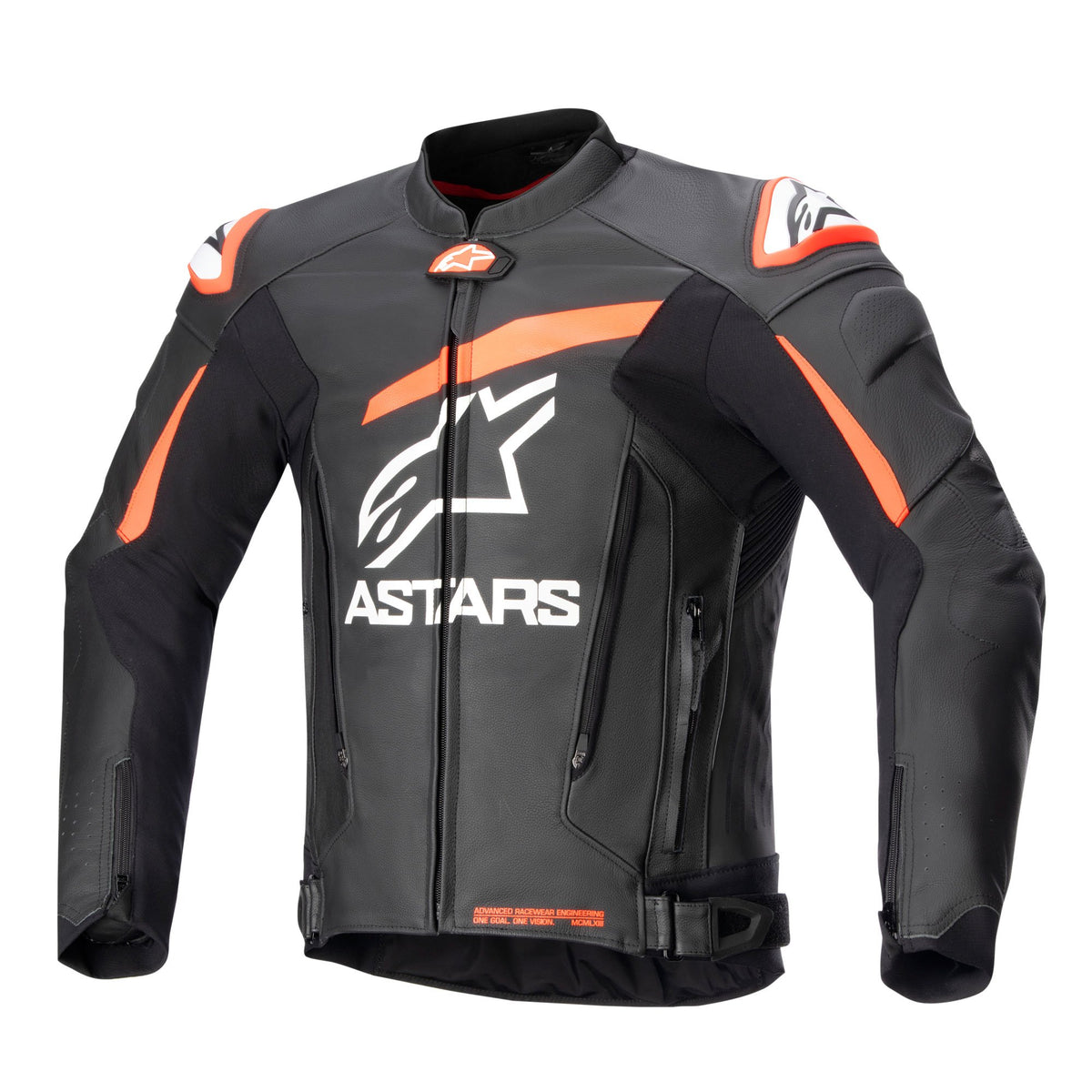 Alpinestars Gp Plus V4 Leather Jkt Blk/Red/Fluo/White 