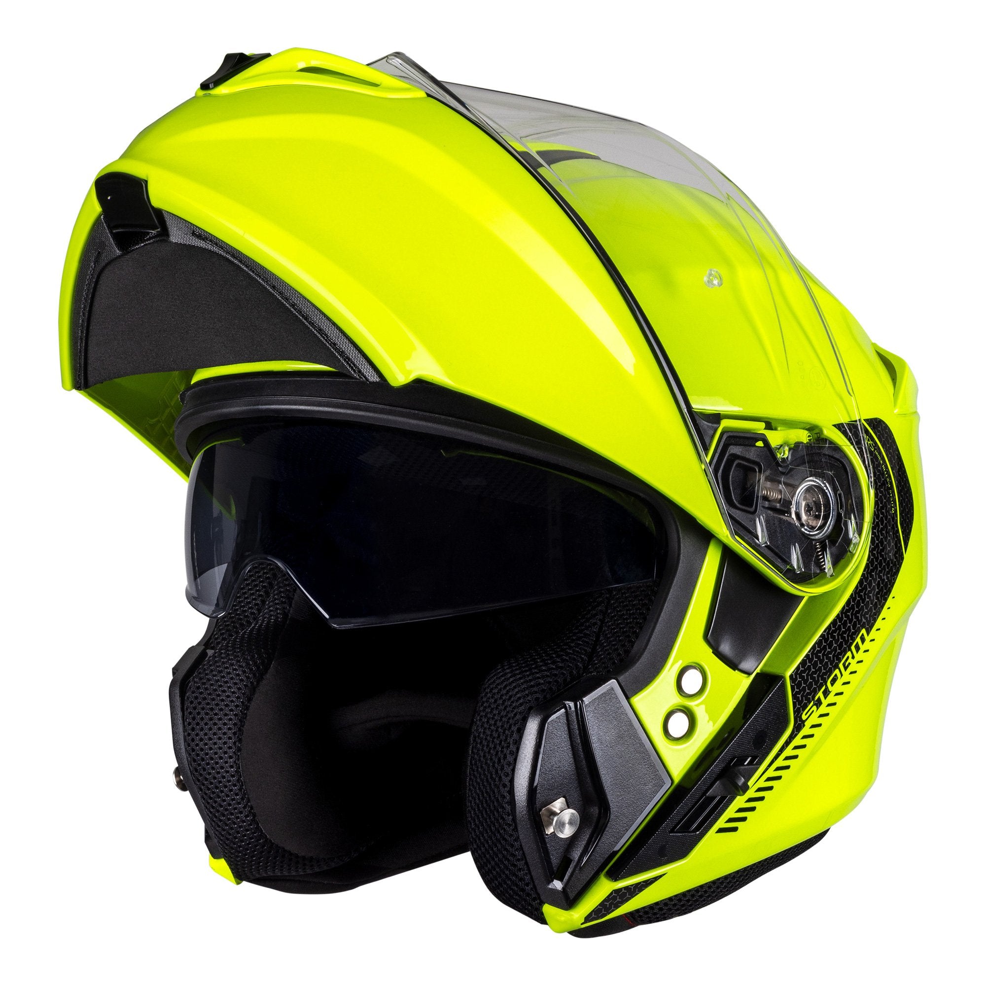 MT Storm Solid Fluo Yellow Flip up Helmet 