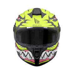 MT Targo S Toby C3 Matt Fluo Yellow Full Face Motorcycle Helmet - MaximomotoUK