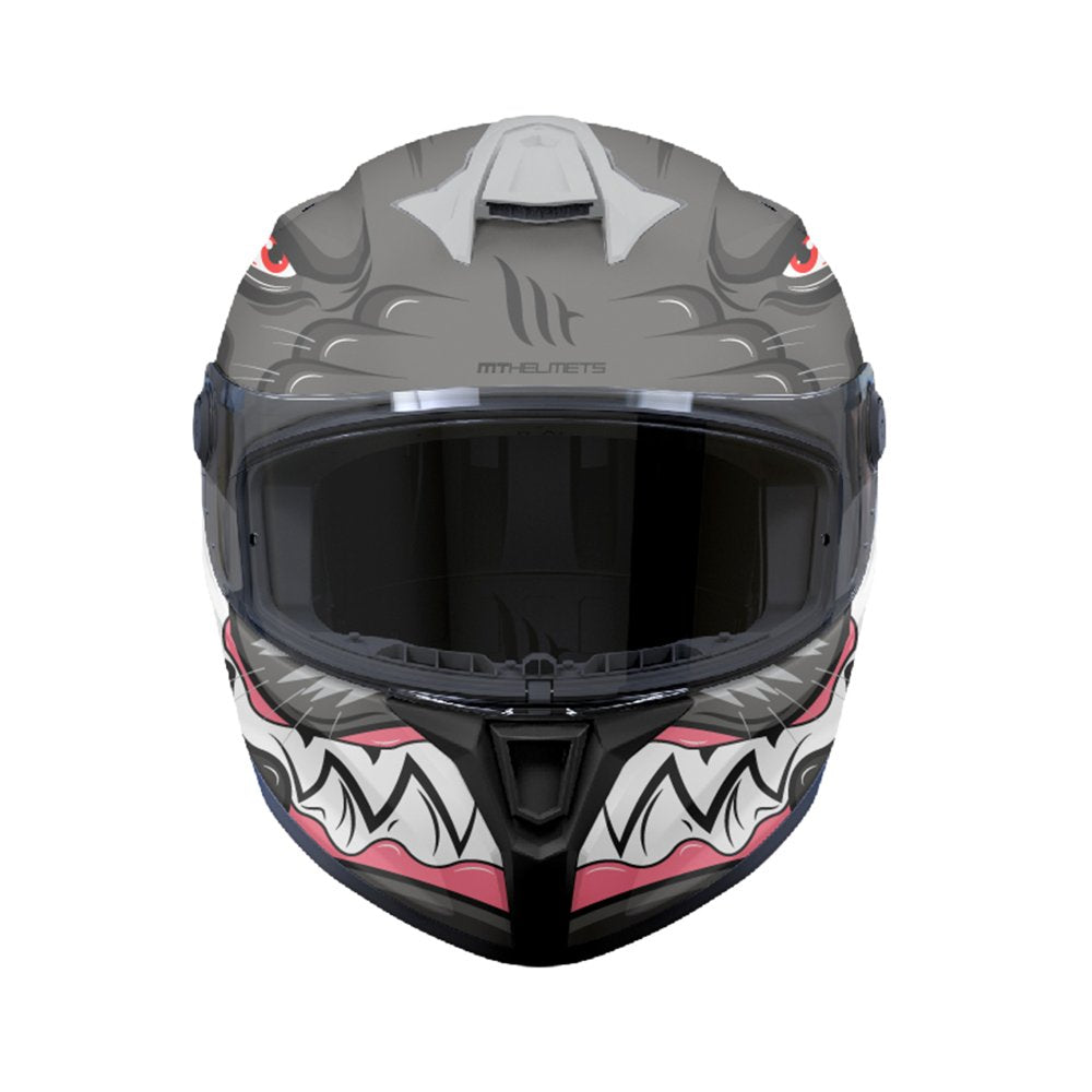 MT Targo S Toby C1 Matt Grey Full Face Motorcycle Helmet - MaximomotoUK