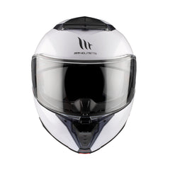 MT Atom 2 Solid Gloss White Flip up Helmet 