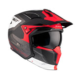 MT Streetfighter SV S Totem B15 Matt Blk Red White Adventure Helmet left side - MaximomotoUK